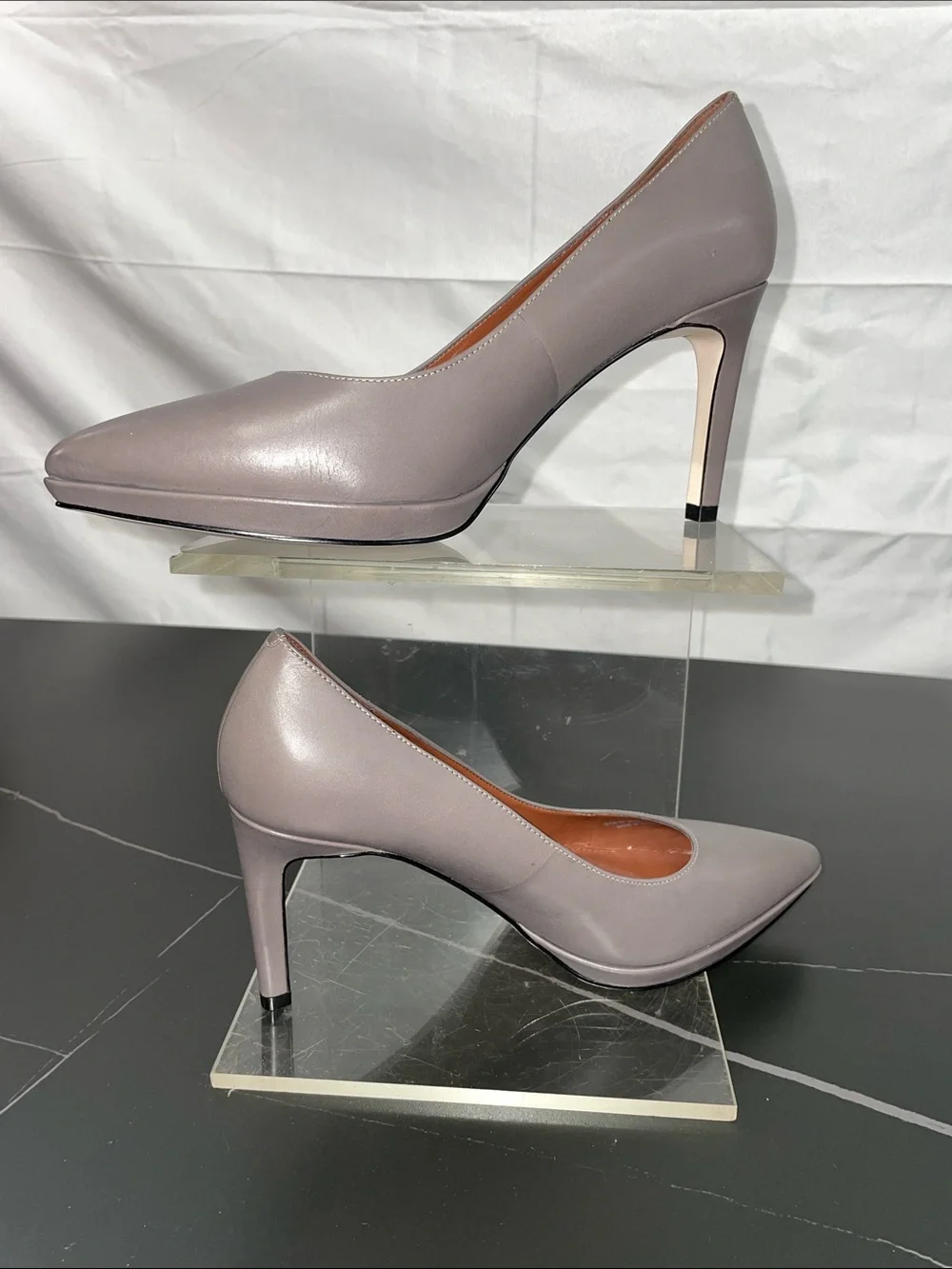 COLE HAAN GRAY LEATHER PUMPS FTL-08-127
